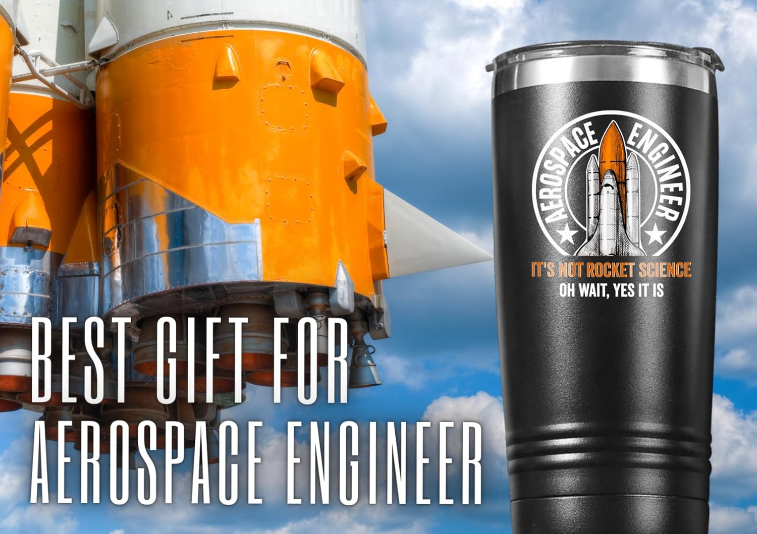 Onebttl Regalos aeroespaciales para hombres, 20 onzas, regalos espaciales, vaso de acero inoxidable con tapa, taza de café de viaje con aislamiento
