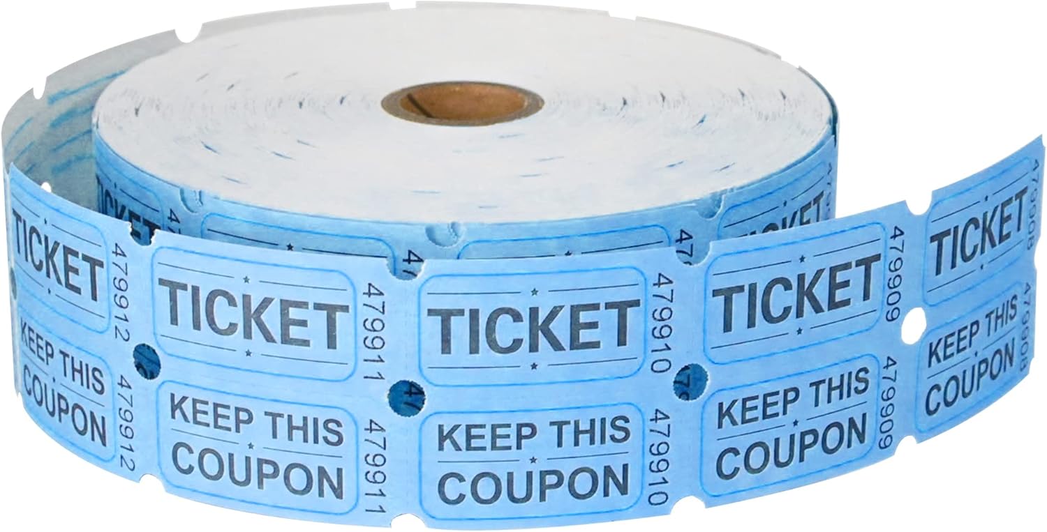 ESSENTIAL 2000 boletos dobles azules de la rifa Rolls imprimibles para el ocio, ver la película, entretenimiento
