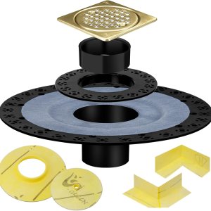 Kit de brida de drenaje de ducha compatible con Schluter Systems Kerdi Shower Dren, con brida vertical ABS de 2 pulgadas, tubo de plástico ABS, Kit de brida de drenaje de ducha compatible con Schluter Systems Kerdi Shower Dren, con brida vertical ABS de 2 pulgadas, tubo de plástico ABS,