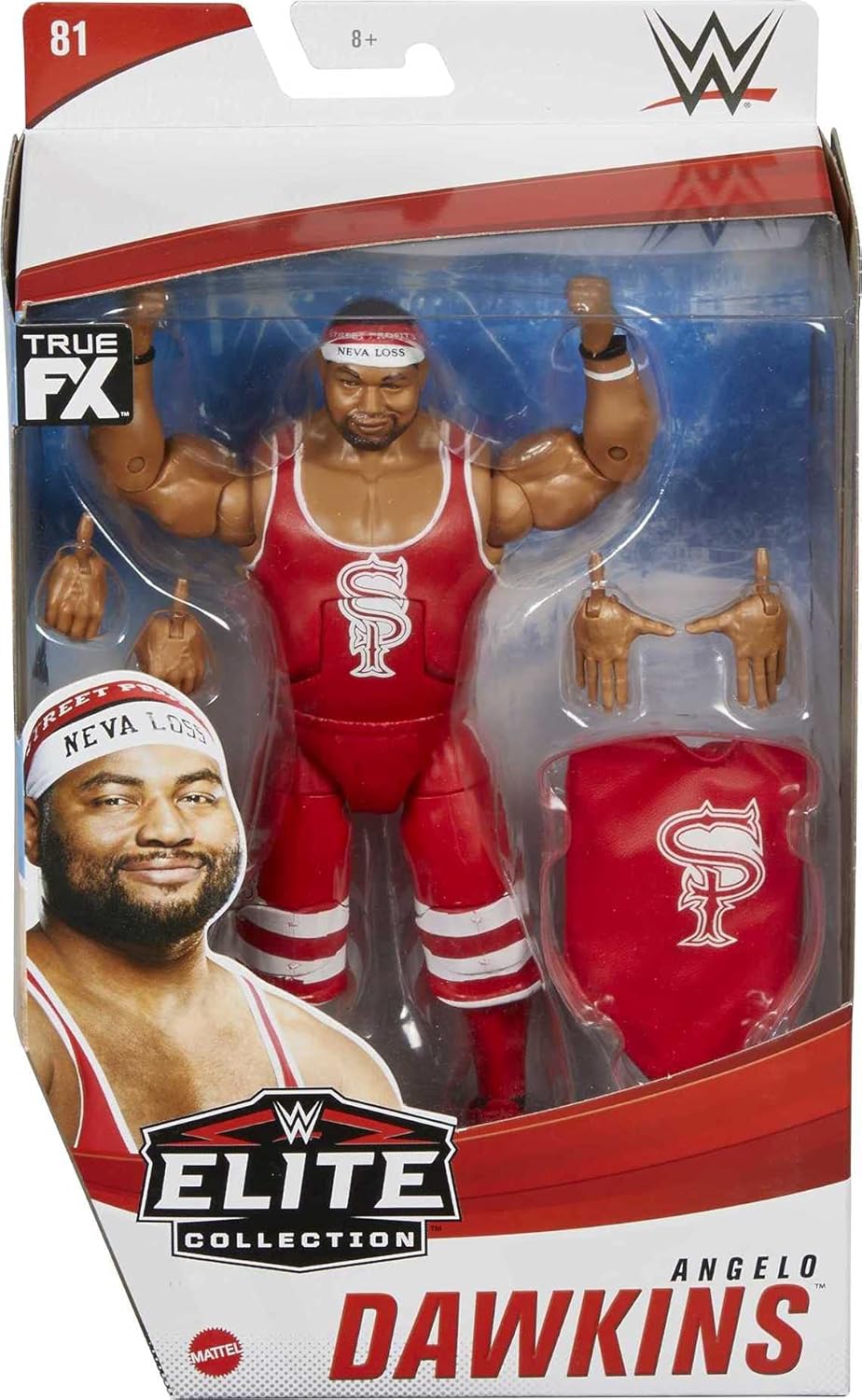 WWE Angelo Dawkins Elite Collection Series 81 – Figura de acción de 6 pulgadas, regalo coleccionable para fanáticos a partir de 8 años