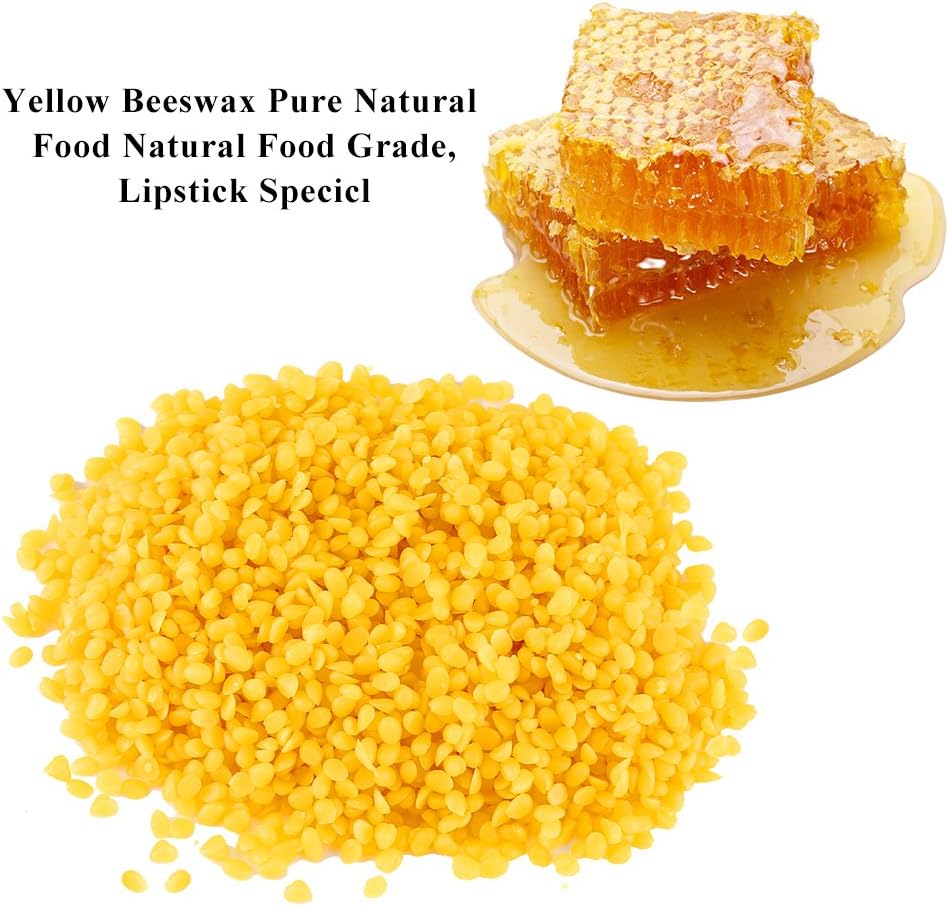 Cera de abejas, perlas de cera de abejas de 1.76 oz (50 g), color amarillo, calidad alimentaria, cera de abeja, materiales cosméticos para