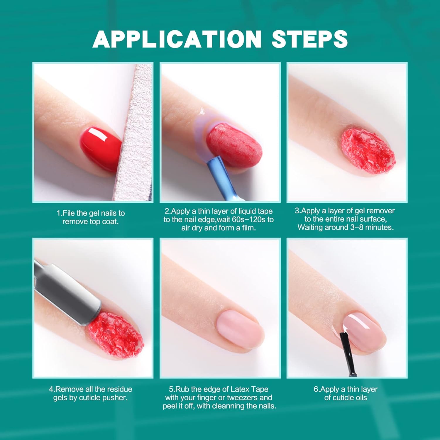 Removedor de esmalte de uñas de gel (2 paquetes de 0.5 fl oz), removedor de esmalte de gel profesional de 3 a 5 minutos con cinta de látex líquido