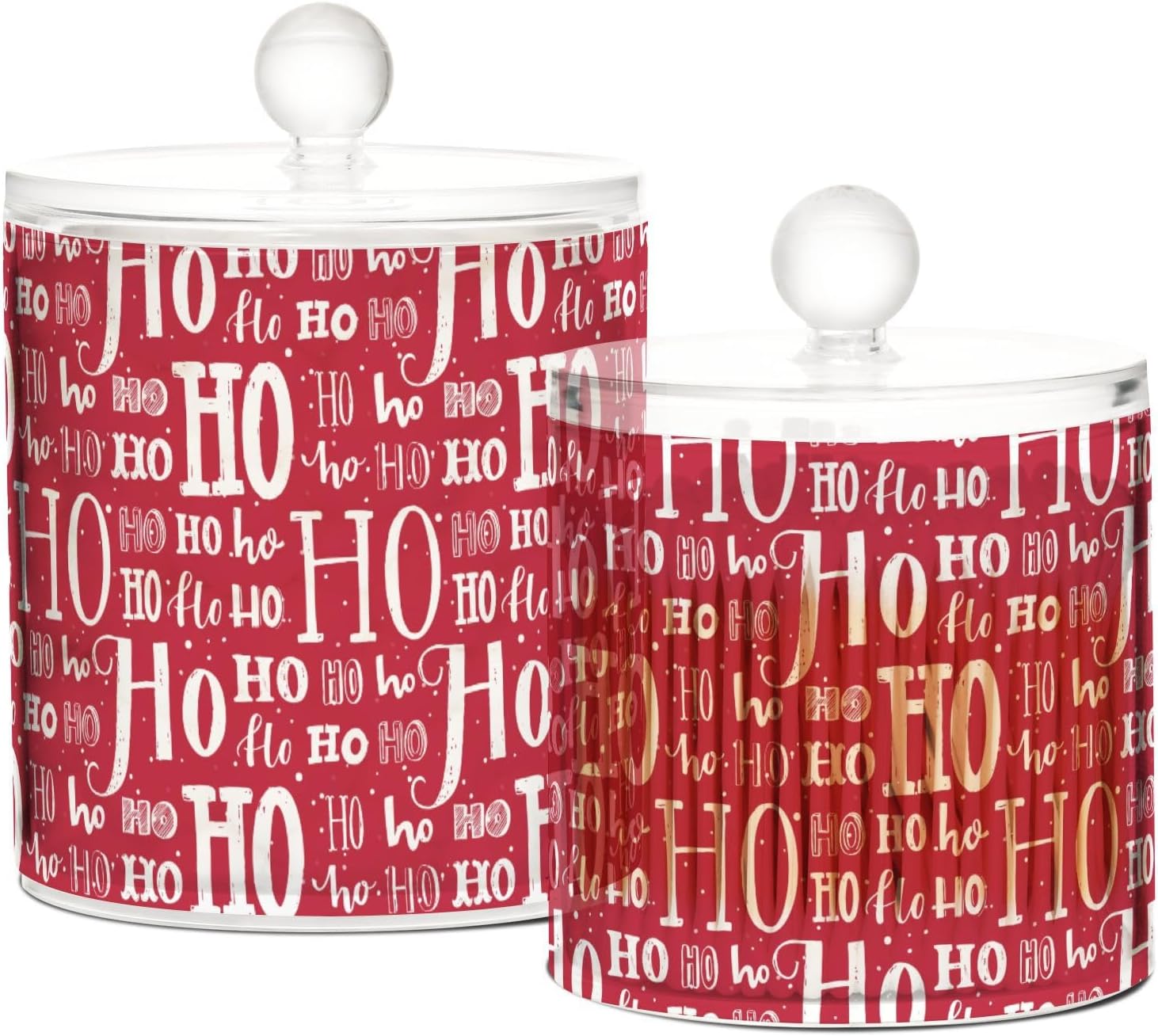 Tarros de Navidad con tapas, recipientes de baño, tarros decorativos para lavandería, contenedor de recogida de hilo dental para dormitorio,