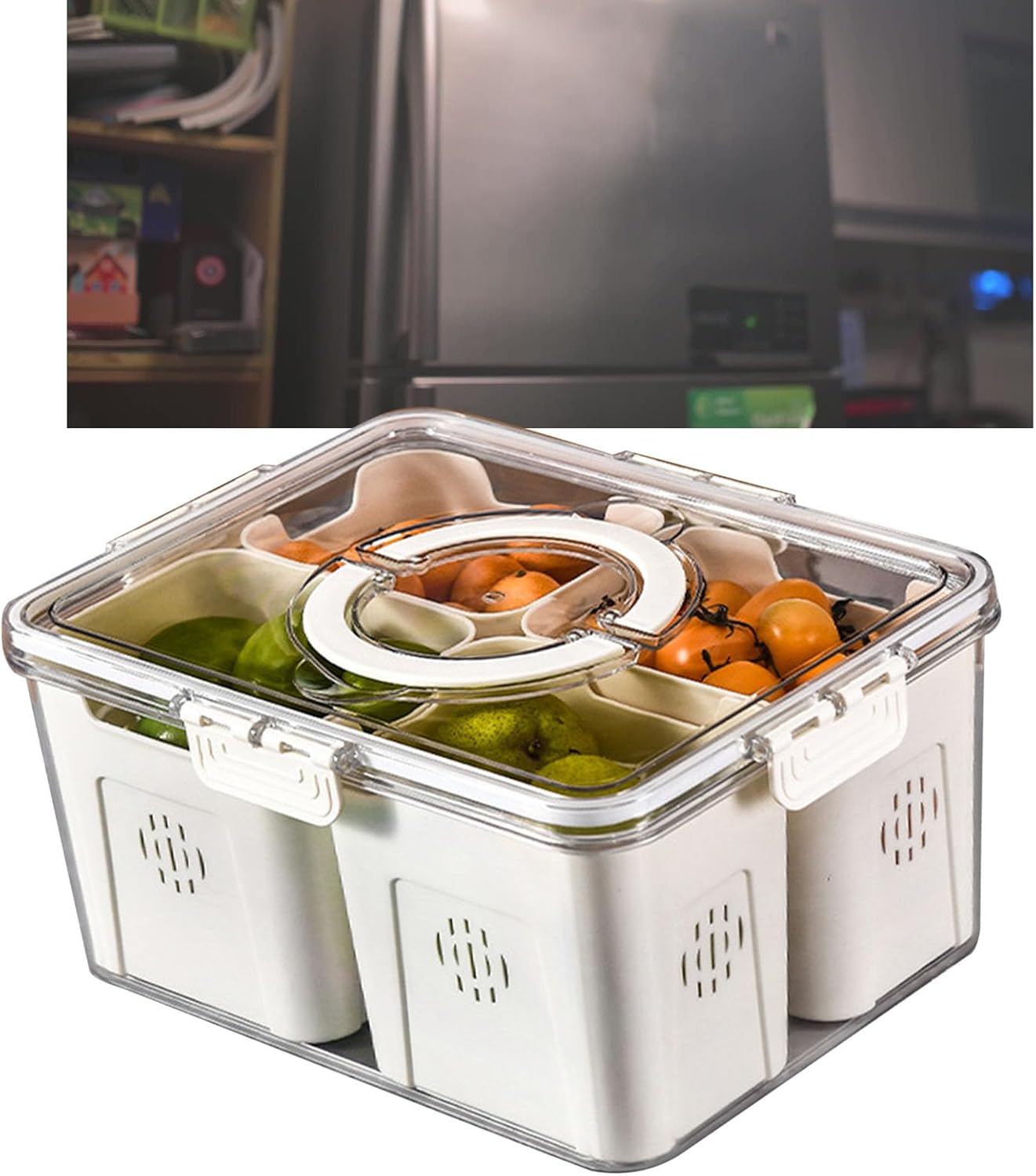 Contenedores de almacenamiento de frutas para refrigerador, organizadores de cocina, contenedor de almacenamiento de verduras de grado alimenticio,