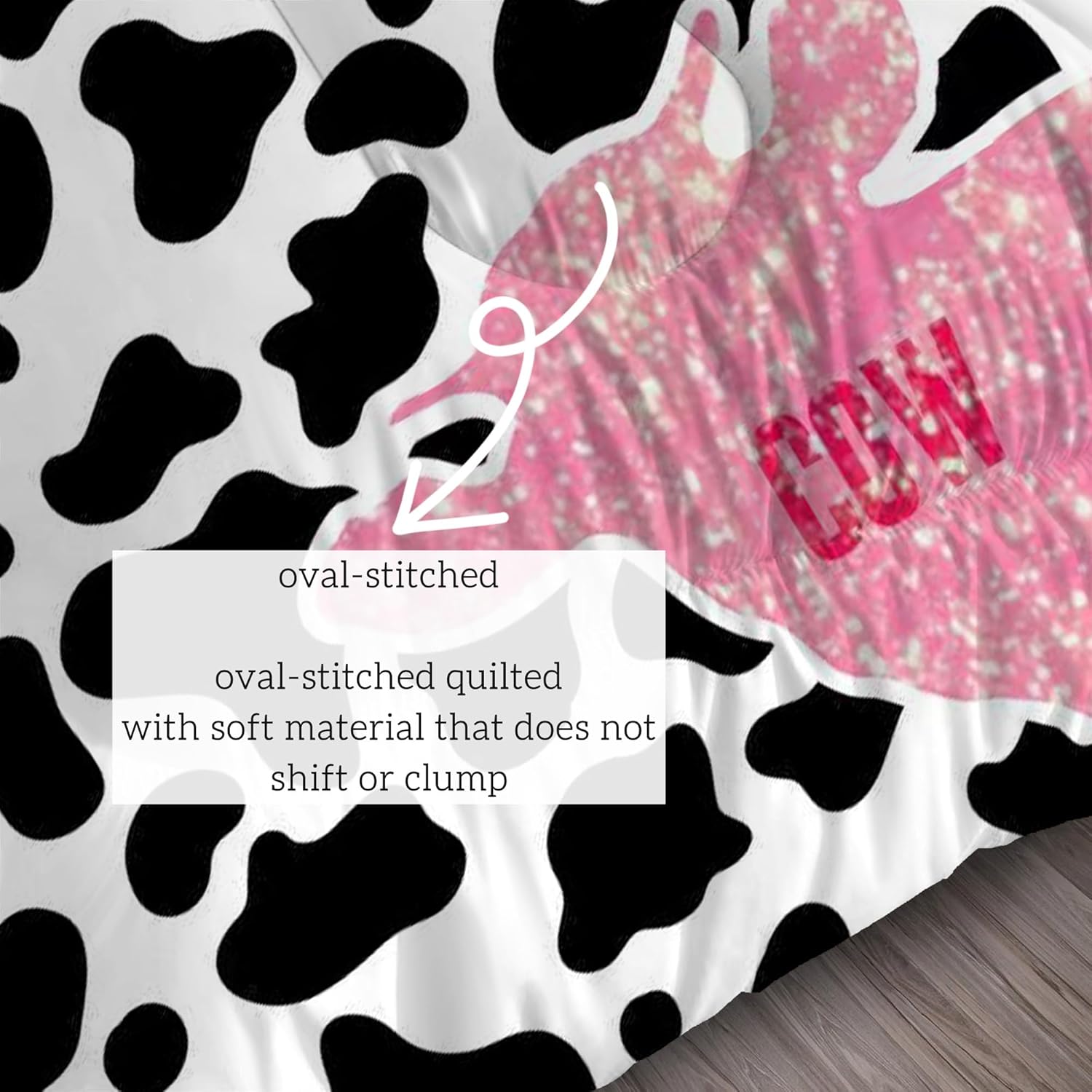 Juego de ropa de cama con estampado de vaca, juego de edredón de 2 piezas con 1 edredón y 1 funda de almohada para niñas, niños, adolescentes y
