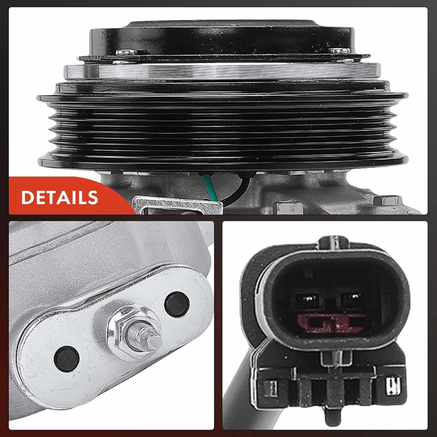 A-Premium Compresor de aire acondicionado con embrague compatible con Chevrolet Silverado 1500 2019-2022, Silverado 25003500 HD 2020-2021 y GMC