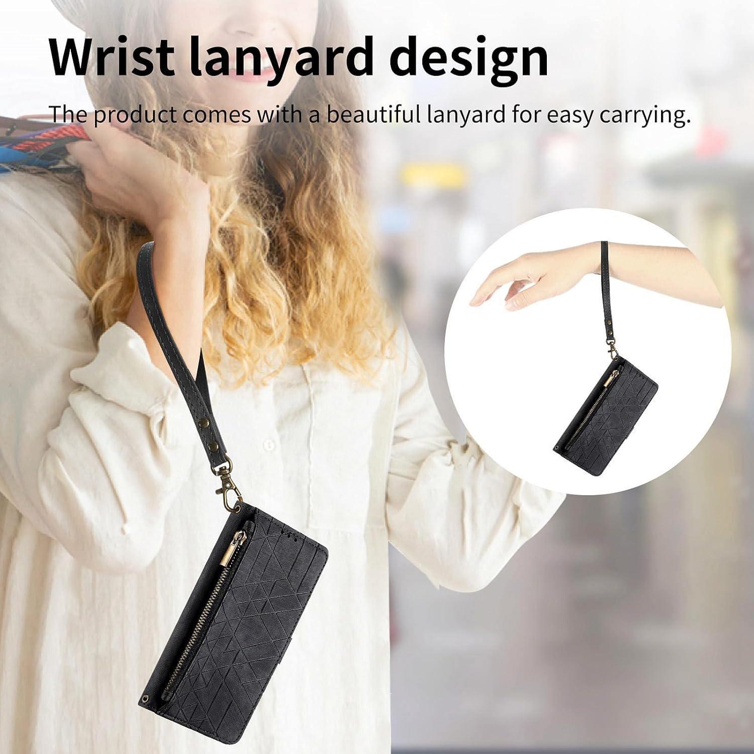 Asuwish Funda de teléfono para Honor 70 5G con protector de pantalla de vidrio templado y correa para la muñeca de cuero con cremallera abatible,