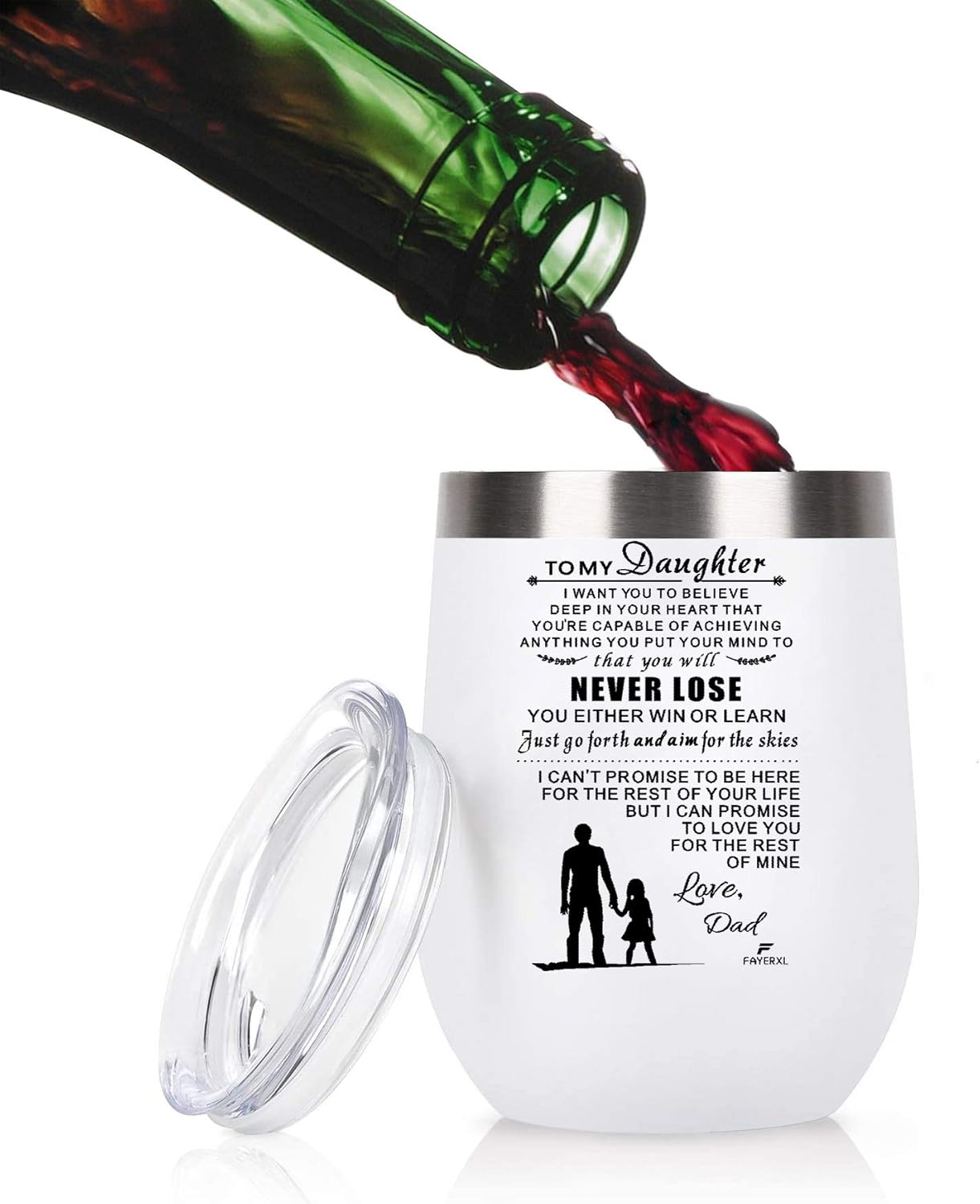 FAYERXL Vaso de vino de 12 onzas con refranes para mujeres, regalos de vino grabados para mujeres, dulces 16 regalos para niñas de mamá, regalos