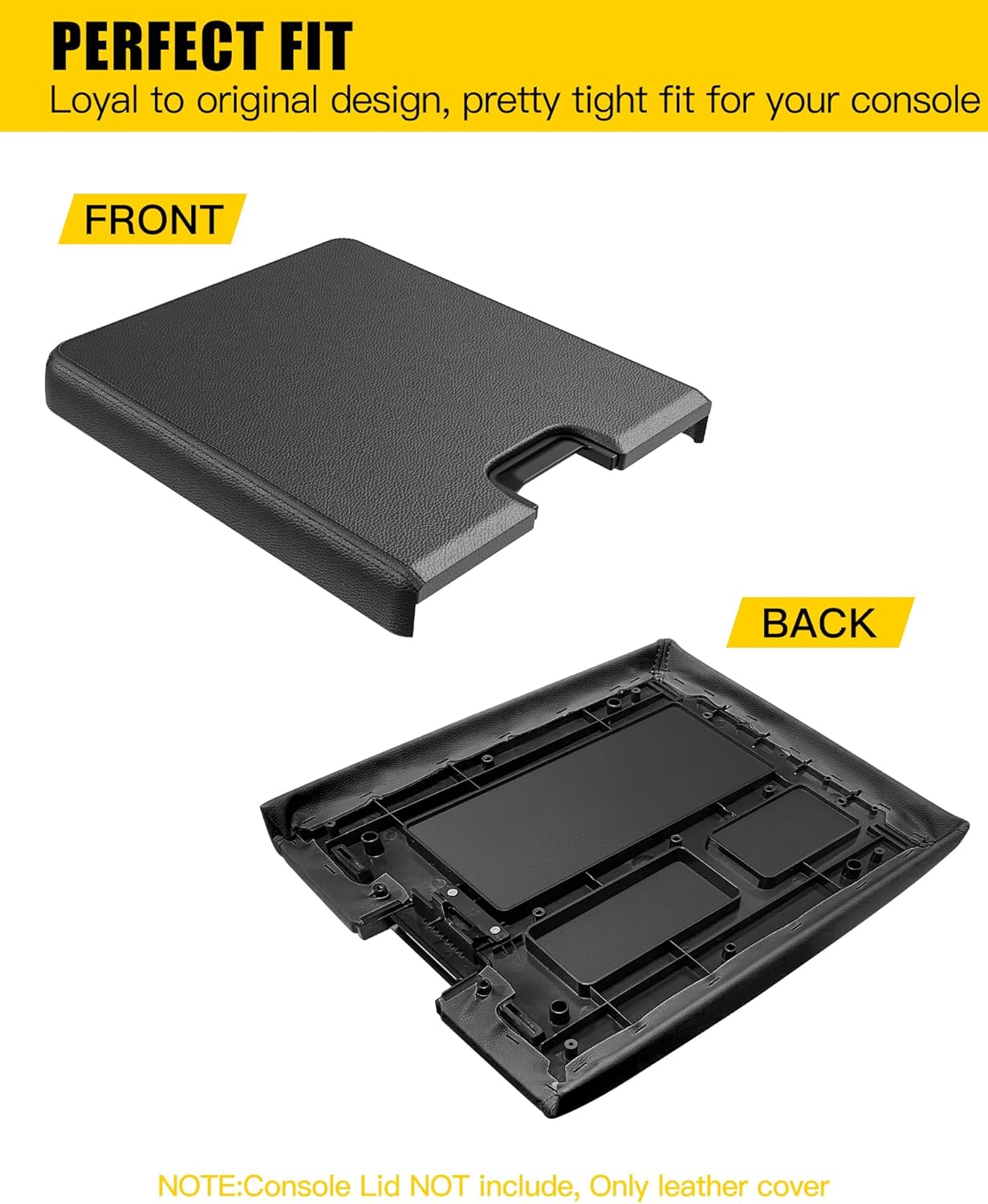 Cubierta de tapa de consola central compatible con Silverado Suburban Tahoe Sierra 2007-2013 Kit de reparación de cubierta de consola central