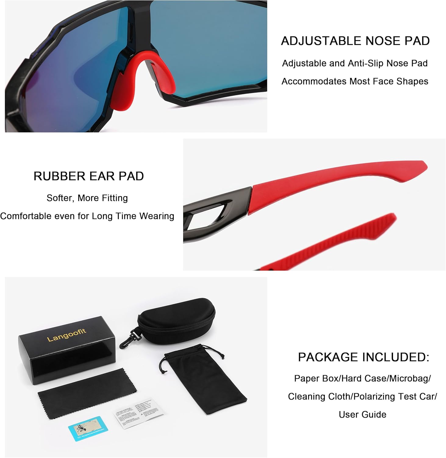 Gafas de sol deportivas polarizadas para conducción al aire libre, ciclismo, pesca, gafas de sol 100% con protección UV
