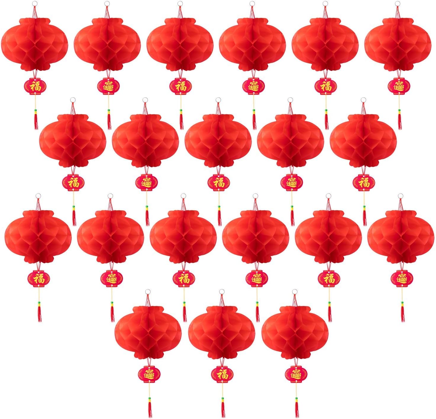 ASIAN HOME Faroles colgantes de papel rojo para festival de primavera chino, boda, celebración, festival de faroles, decoración festiva (12