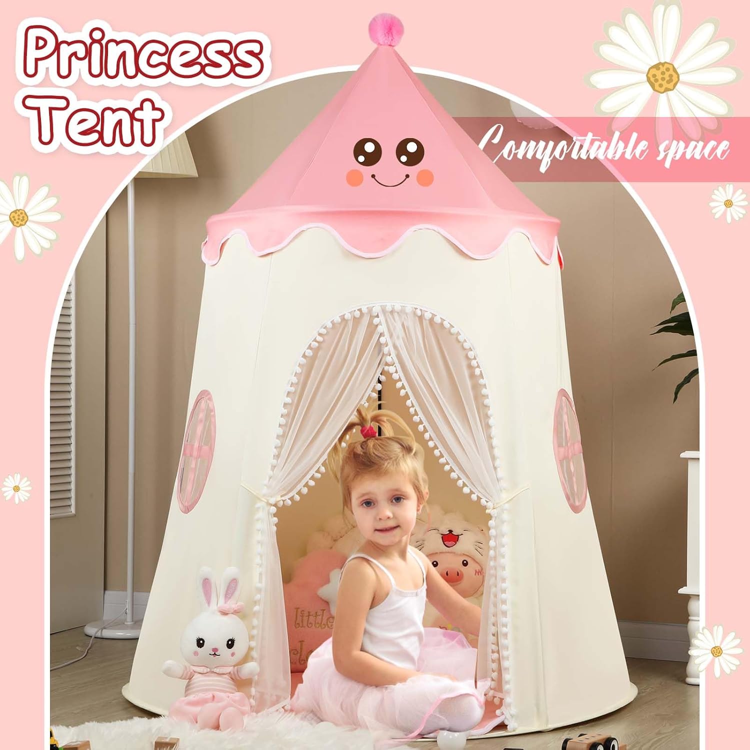Tiendas de campaña para niños con pancartas, casa de juegos grande de hadas para niños, castillo de princesa, juguetes de regalo para niñas y niños