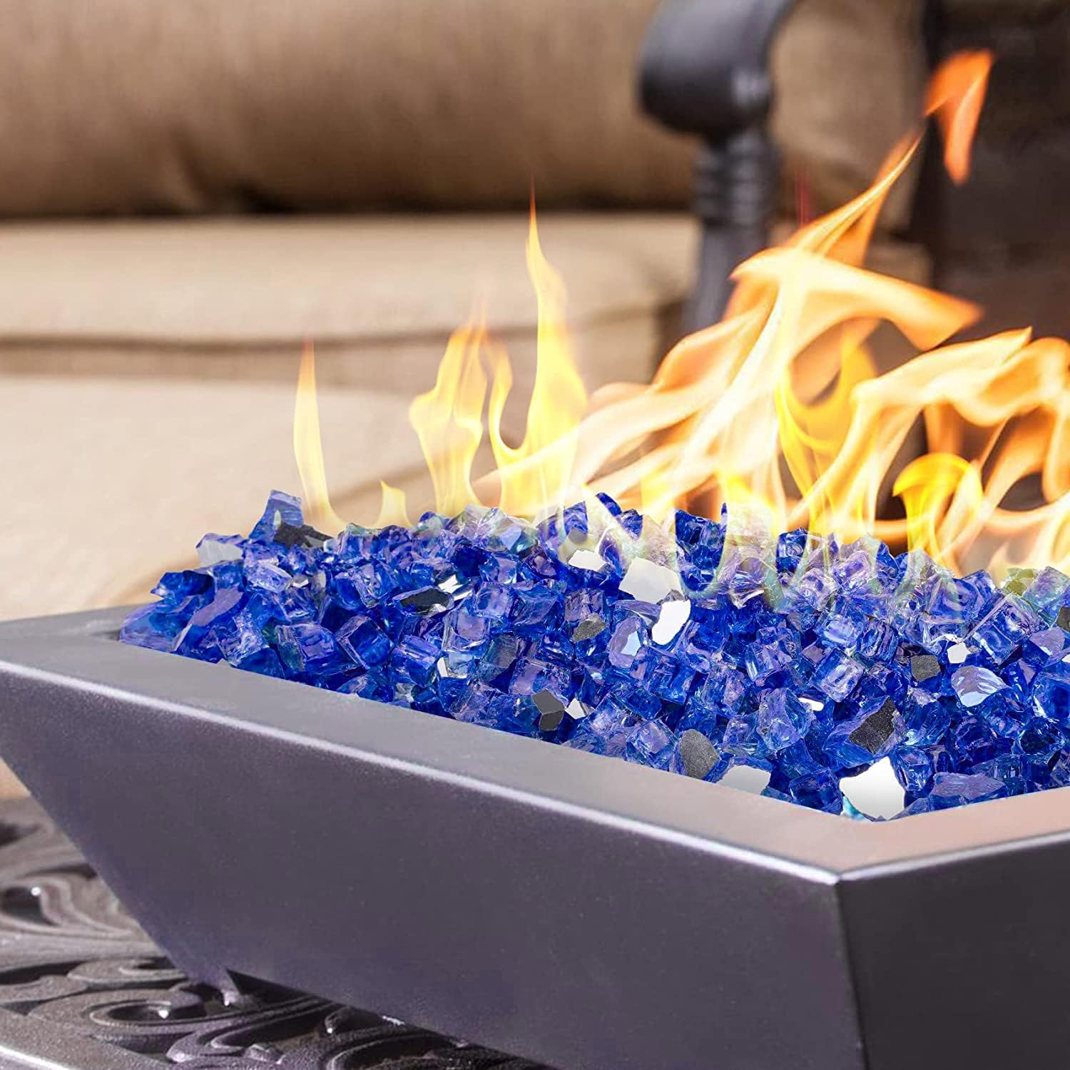 Onlyfire – Vidrios reflectantes de fuego para fogatas naturales o de propano, chimeneas o troncos de gas, 10 libras
