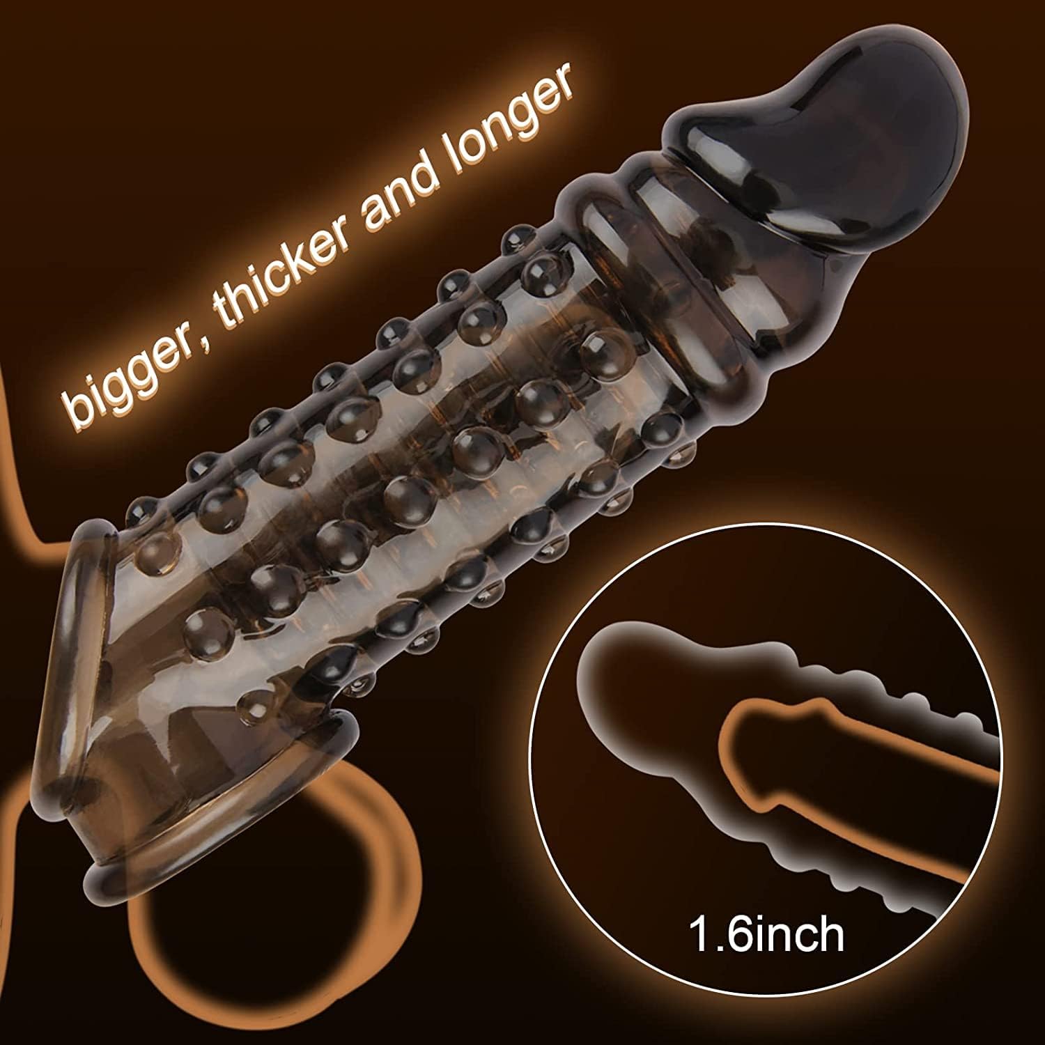 Roscado maza condón polla manga condón masculino bloqueo adulto anillo fino manga extendida cristal manga AAA