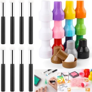 Juego de 23 aplicadores de tinta con estuches de almacenamiento, punteros de papel para aplicación directa de tinta en proyectos de manualidades Juego de 23 aplicadores de tinta con estuches de almacenamiento, punteros de papel para aplicación directa de tinta en proyectos de manualidades