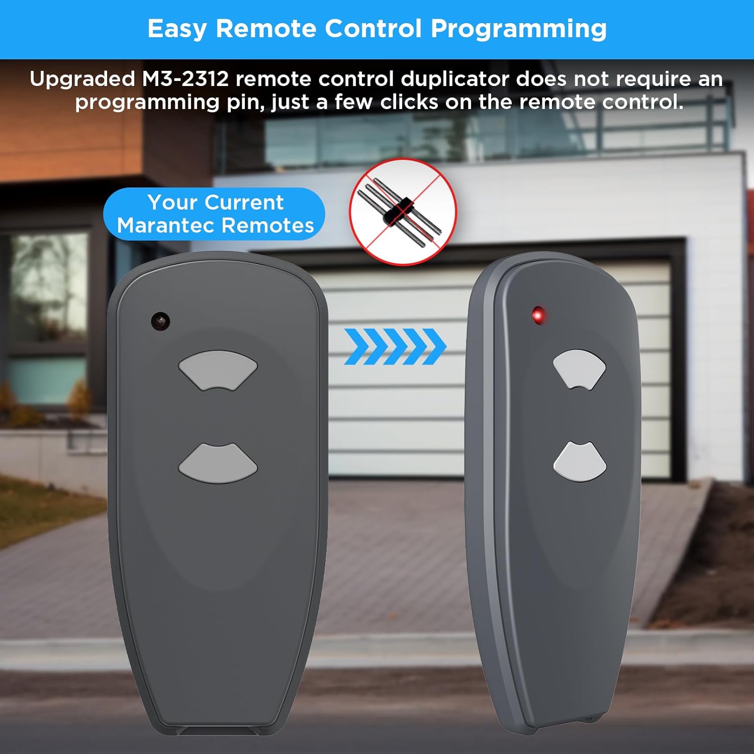 Marantec – Control remoto para puerta de garaje, control de apertura de puerta de garaje de 315 MHz, compatible con Marantec M3-2312, teclado de