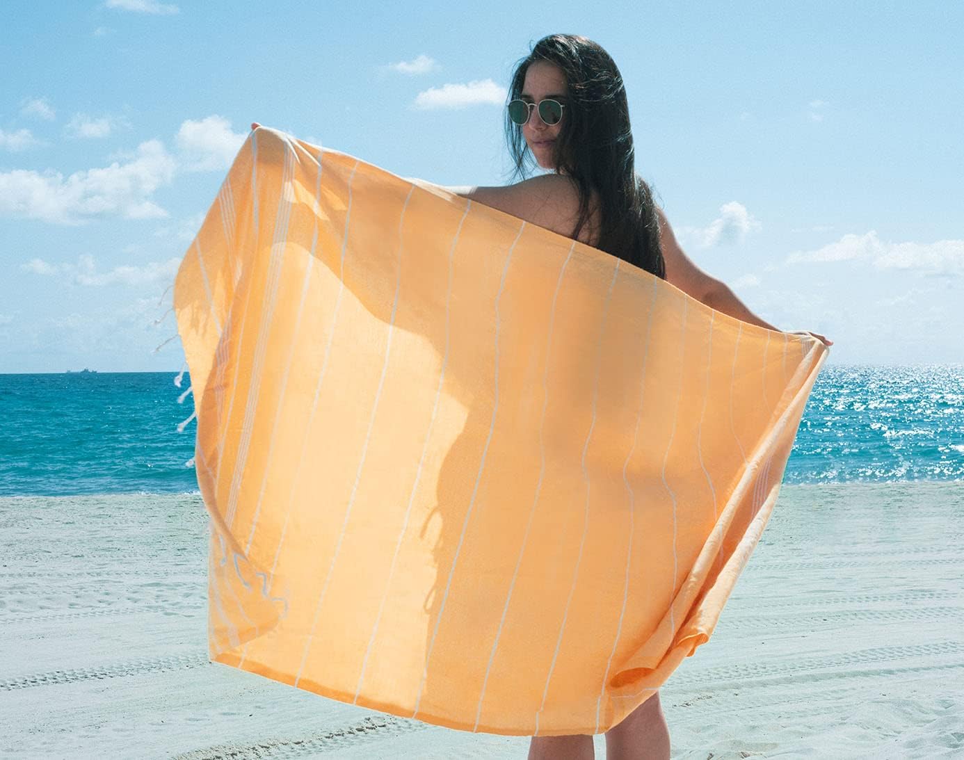 Park & Oz Turkish Peshtemal – Toallas de playa, 100% algodón, de gran tamaño, 39 x 71 pulgadas, ligeras, de secado rápido, ideales para viajes,