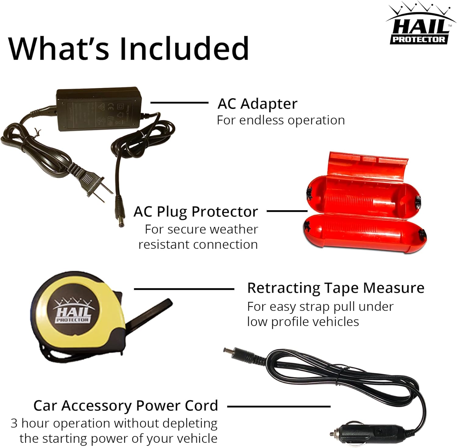 Hail Protector – Sistema de cubierta portátil para vehículo, tamaño SUV3 para camión, SUV o van