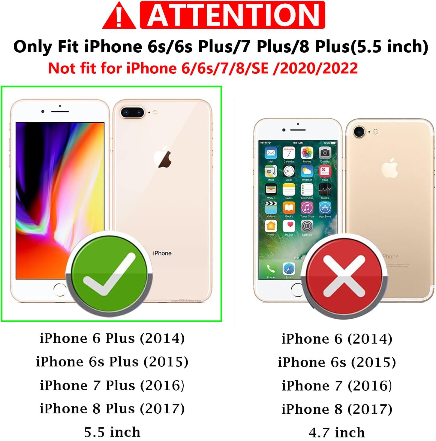 YZOK Funda para iPhone 8 Plus, iPhone 7 Plus, iPhone 6 Plus, con cubierta deslizante para cámara + protector de pantalla HD, soporte de anillo