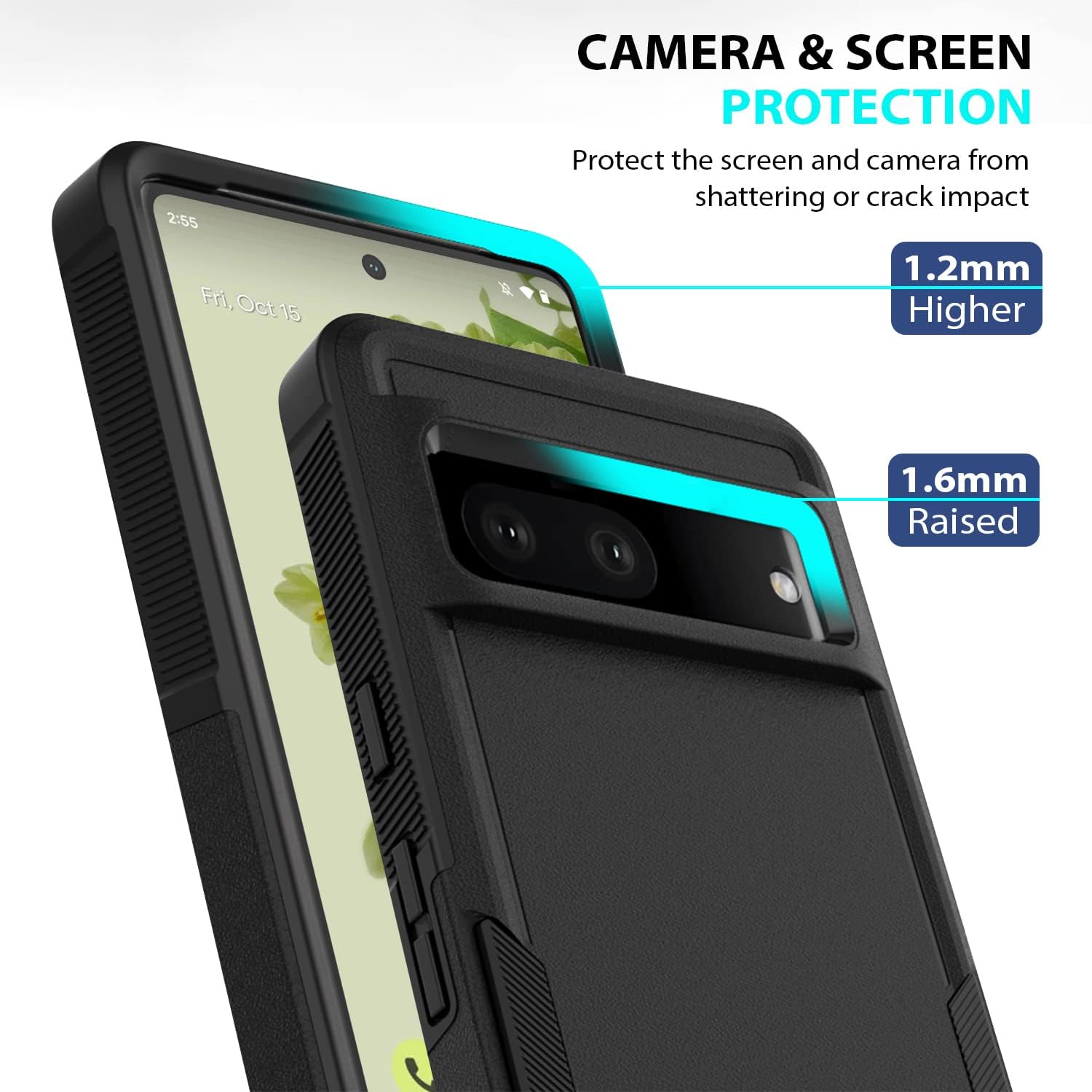 ZUSLAB Funda compatible con Google Pixel 7 2022, ajuste delgado, de goma y policarbonato a prueba de golpes, funda protectora antideslizante para