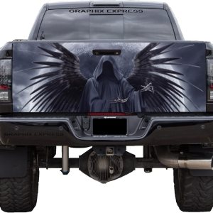Calcomanía para puerta trasera de camioneta (T06 Grim Reaper Skull) para puerta trasera, calcomanías para camionetas, calcomanías gráficas para Calcomanía para puerta trasera de camioneta (T06 Grim Reaper Skull) para puerta trasera, calcomanías para camionetas, calcomanías gráficas para