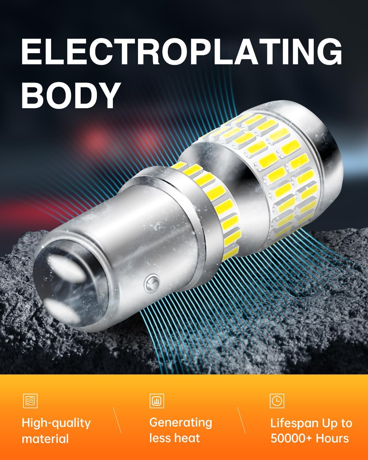 LUYED Nuevo diseño 2 x 1500 lúmenes extremadamente brillantes 1157 4014 78-EX chipsets 1157 2057 2357 7528 bombillas LED, blanco xenón