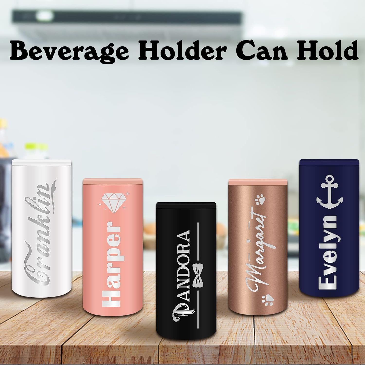 Enfriador de latas personalizado grabado de acero inoxidable personalizado de 12 onzas, funda delgada para latas con nombre, soportes de cerveza de