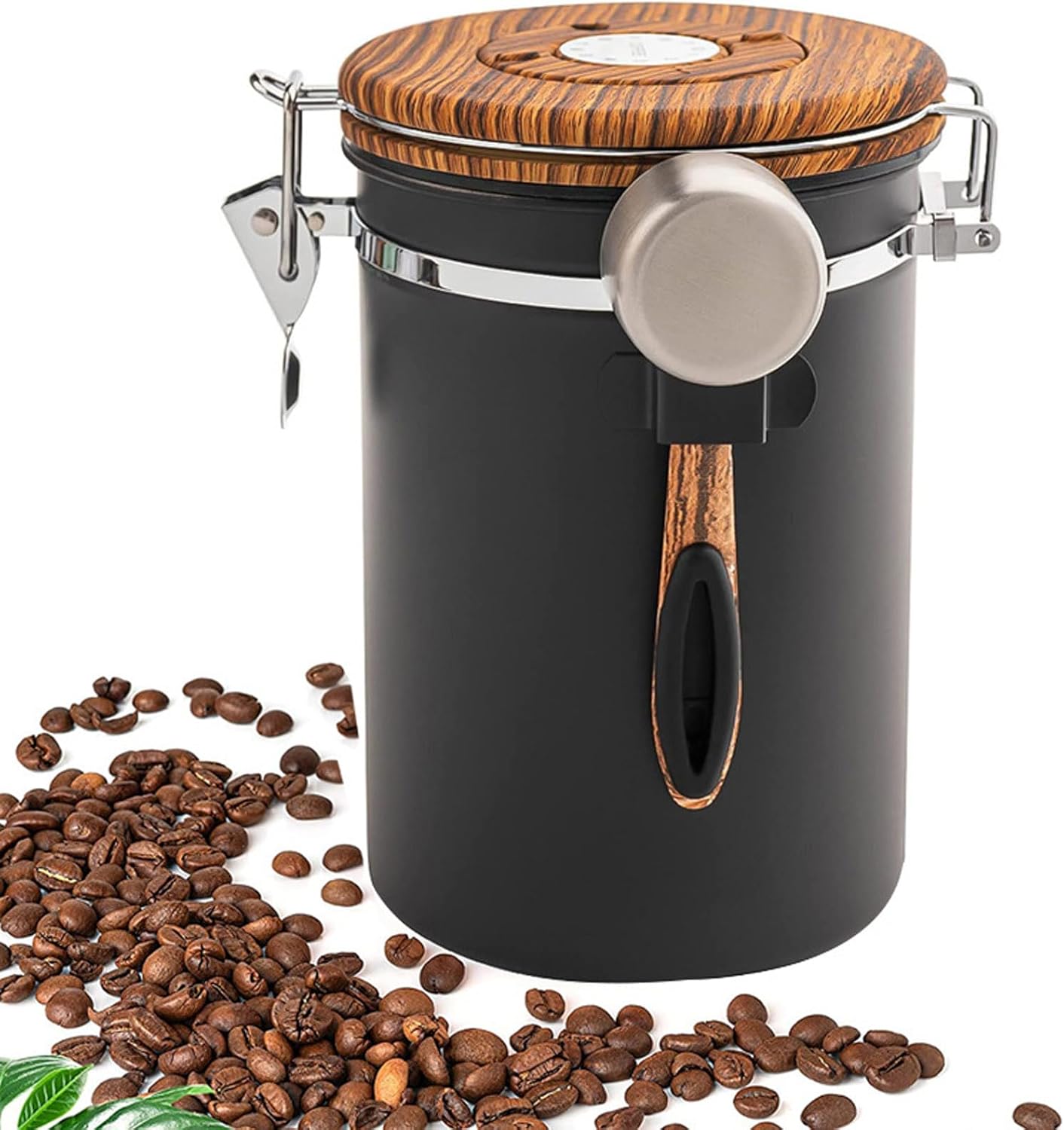 Contenedor de almacenamiento de café de gran capacidad de acero inoxidable Café en grano de café Sellado de llenado de café Contenedor de