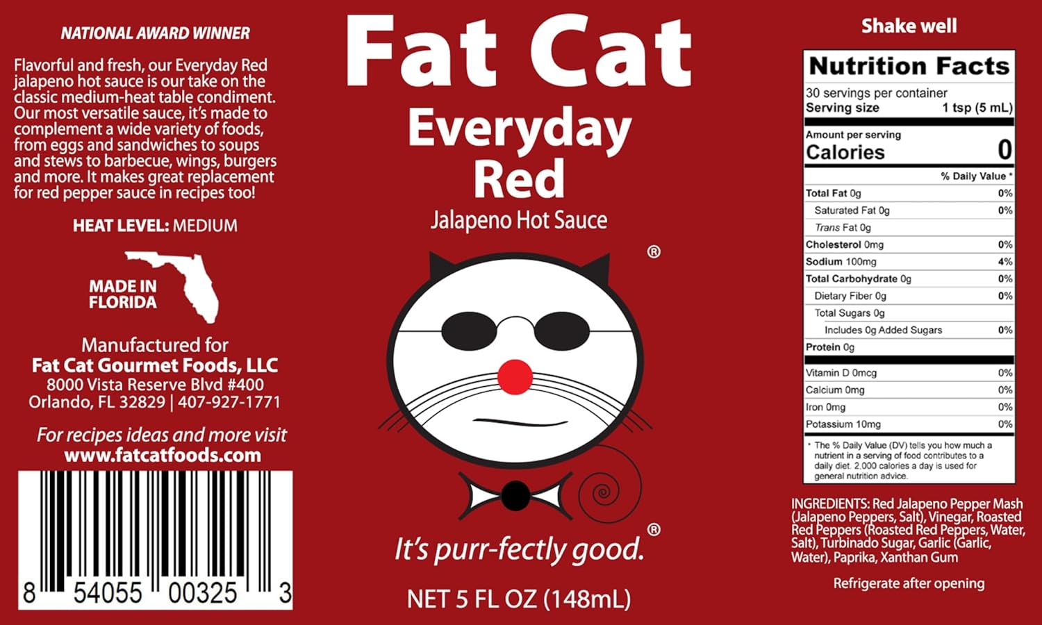 Fat Cat Gourmet – Salsa picante de pimienta roja jalapeña diaria  Todo natural  Sabrosa, fresca y versátil  Mejora los alimentos cotidianos  Calor