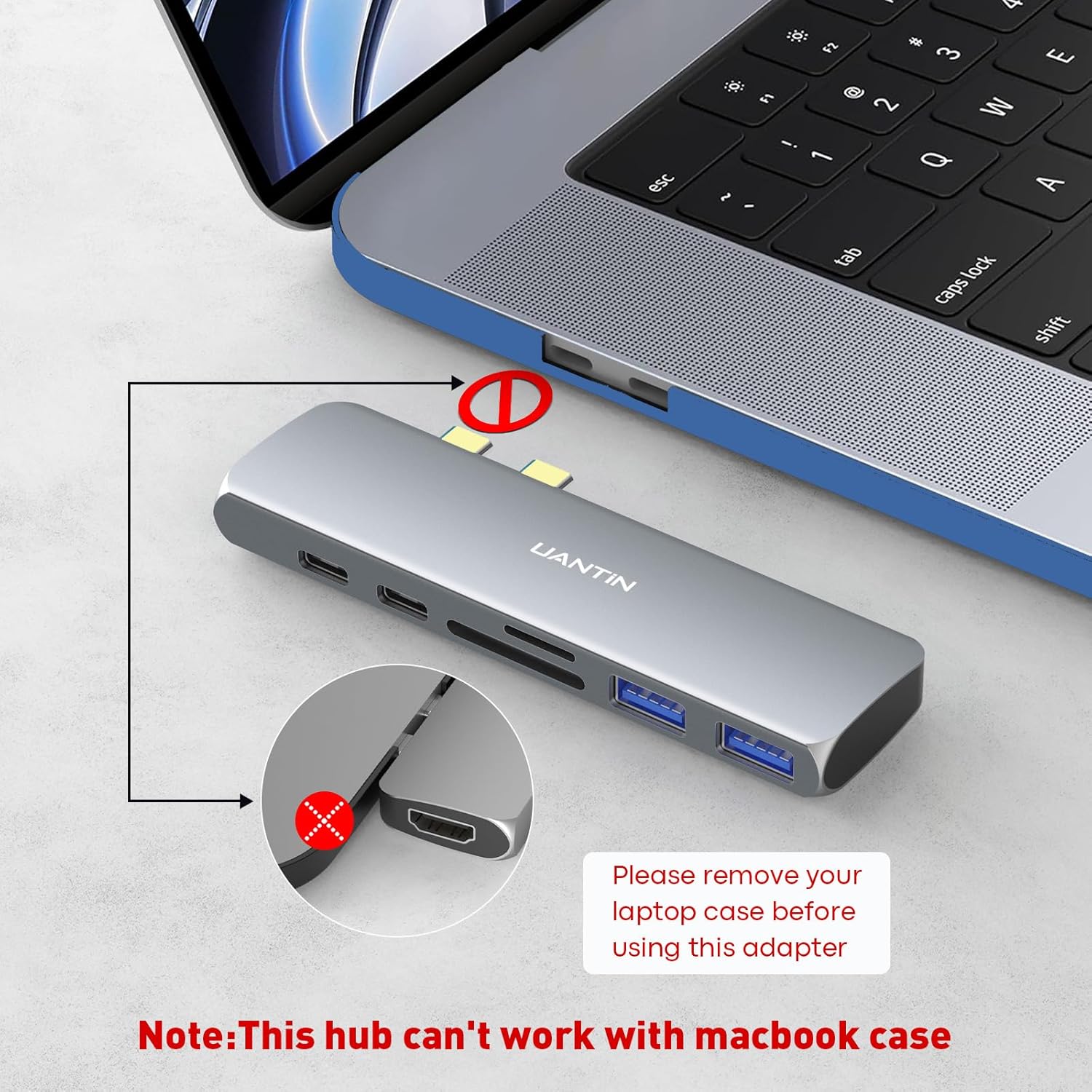 Adaptador USB C Hub HDMI para MacBook ProAir M1 M2 2022 2021 2020 13″ 15″ 16″, 7 en 2 Mac Adaptador multipuerto USB Accesorios con HDMI 4K, 2