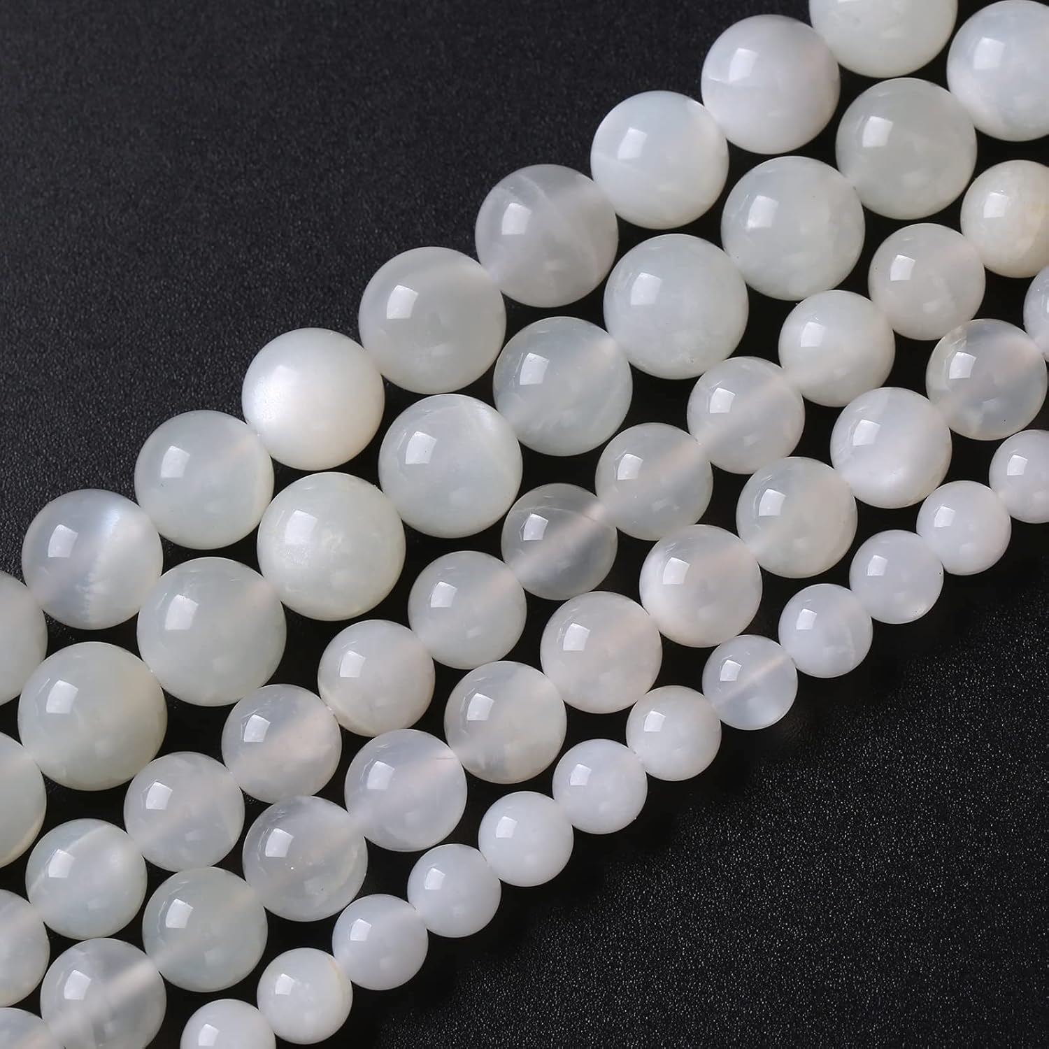 88 cuentas sueltas de piedra lunar blanca natural de grado AAA, de 0.157 pulgadas, cuentas sueltas para hacer joyas y pulseras de 15 pulgadas, 1