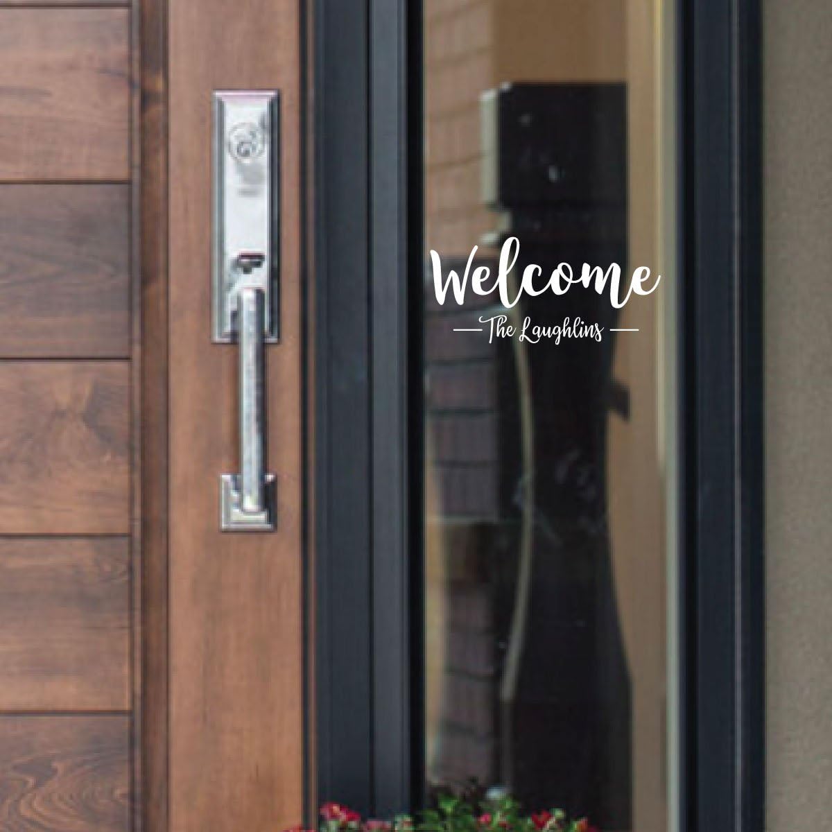 Letrero de vinilo personalizado con nombre de familia para puerta delantera, decoración de pared del hogar o ventana, elige entre varios tamaños y
