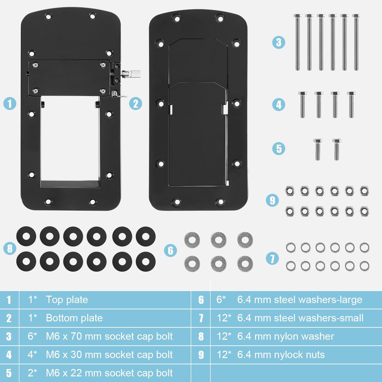 8M0092064 Serie Xi Kit de soporte de montaje de liberación rápida de aluminio para MotorGuide Xi3 Xi5 Trolling Motors (negro)