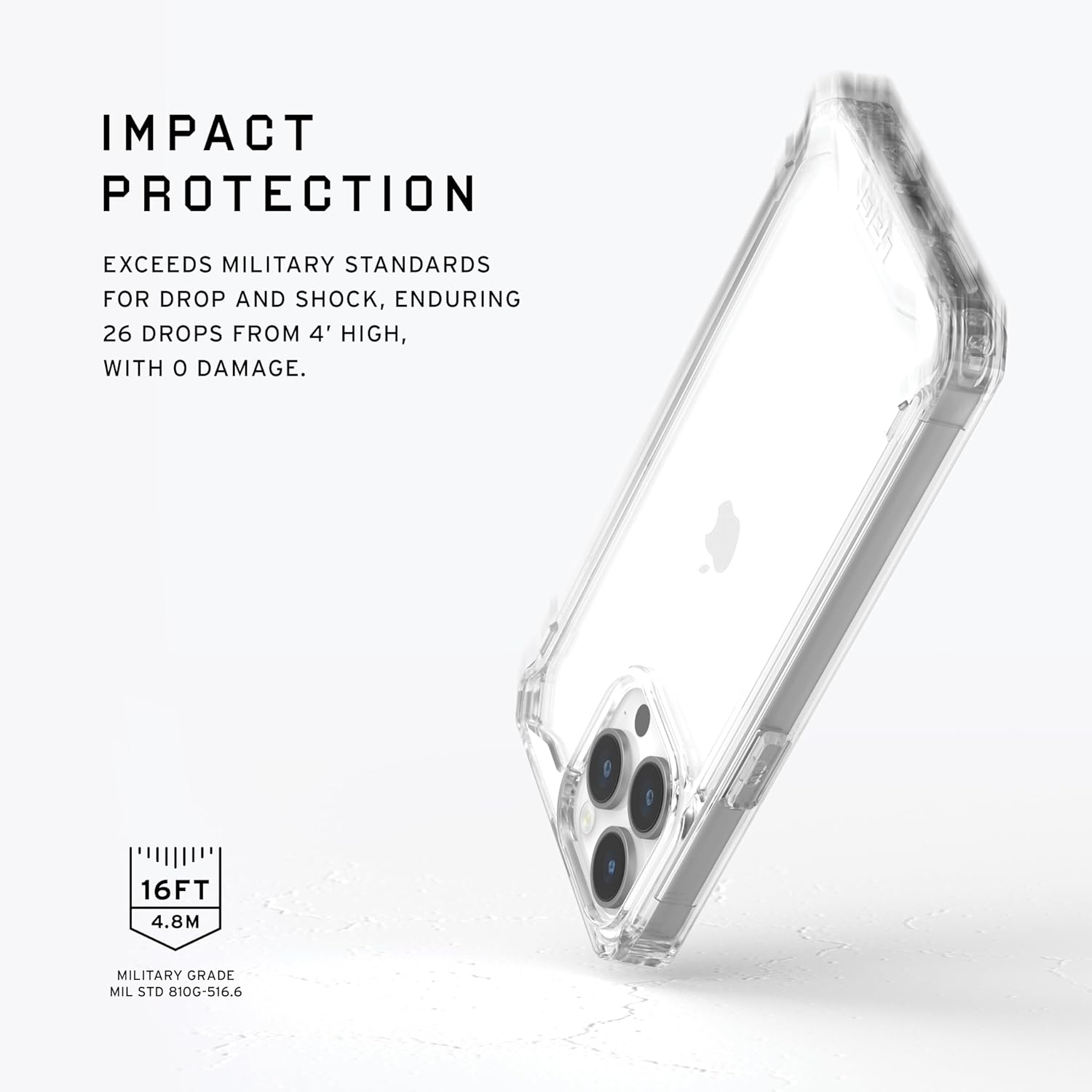 URBAN ARMOR GEAR UAG – Funda compatible con iPhone 15 Pro Max de 6.7 pulgadas, funda protectora resistente a prueba de caídas de hielo transparente