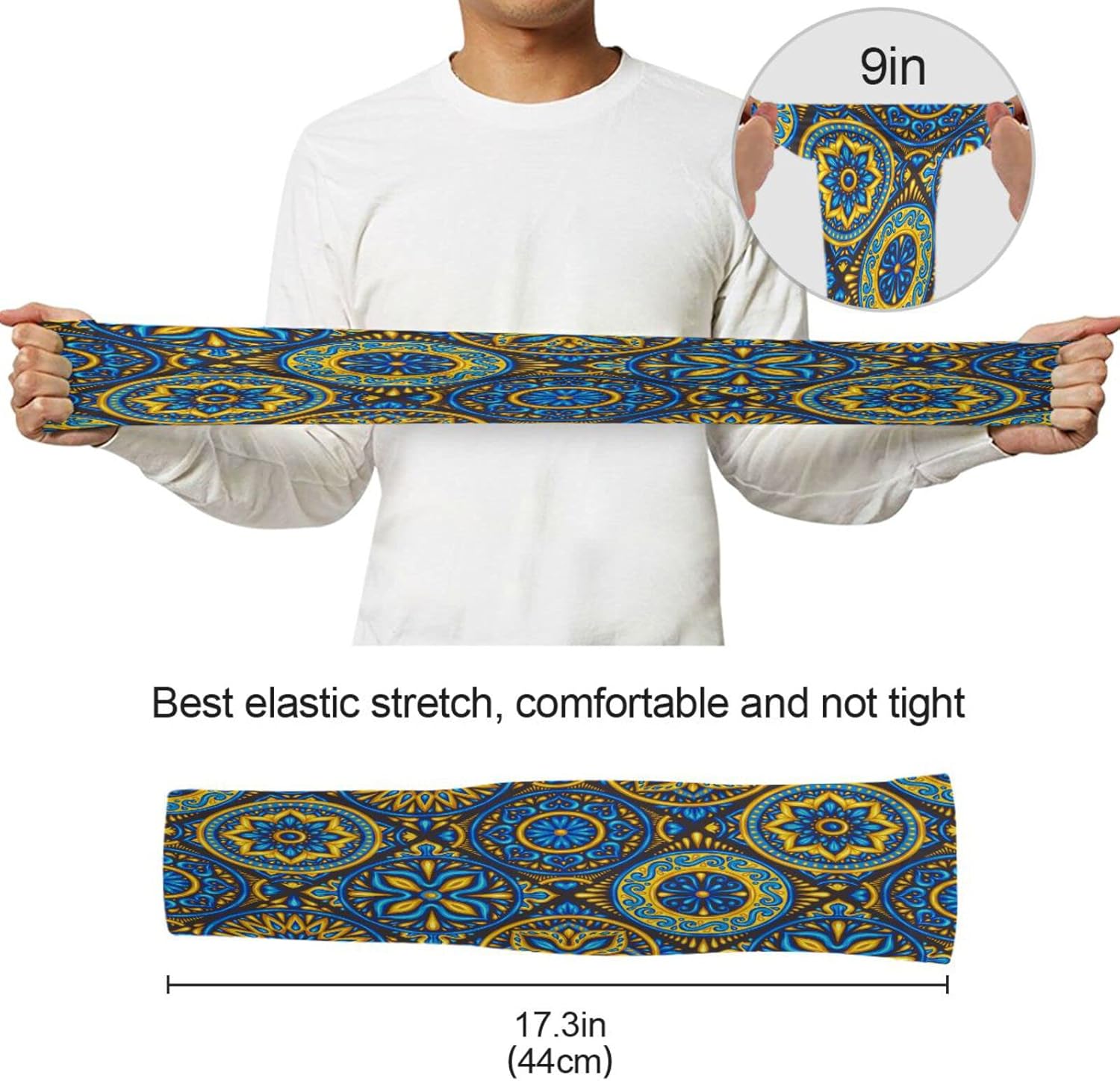 Mangas de brazo con patrón de flores misteriosas para mujeres y hombres, protección solar UV, mangas refrescantes con agujeros para el pulgar para