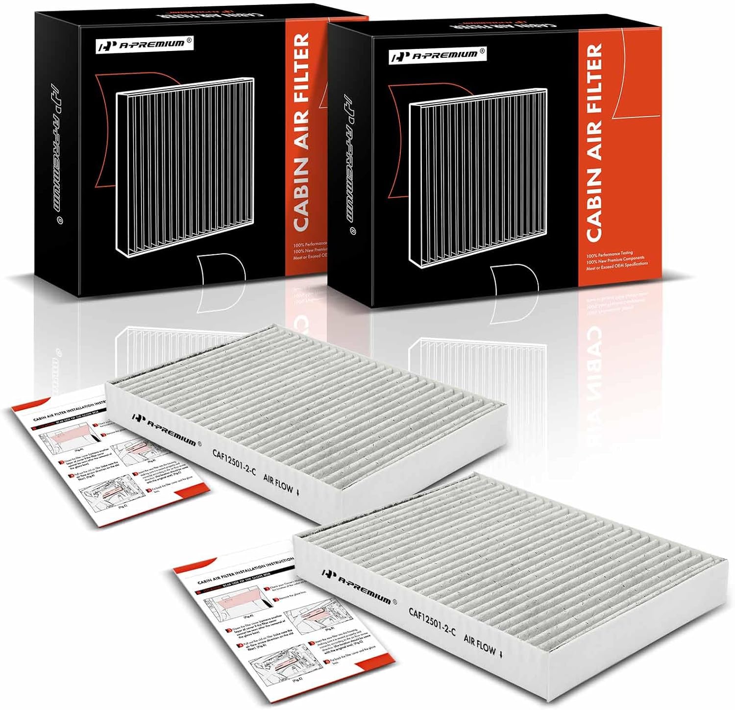 A-Premium Filtro de aire de cabina de 2 piezas con carbón activado compatible con BMW X5, 530e, 530i, 540i, 540d xDrive, 740i, 745e, 750i, 760i, X6,