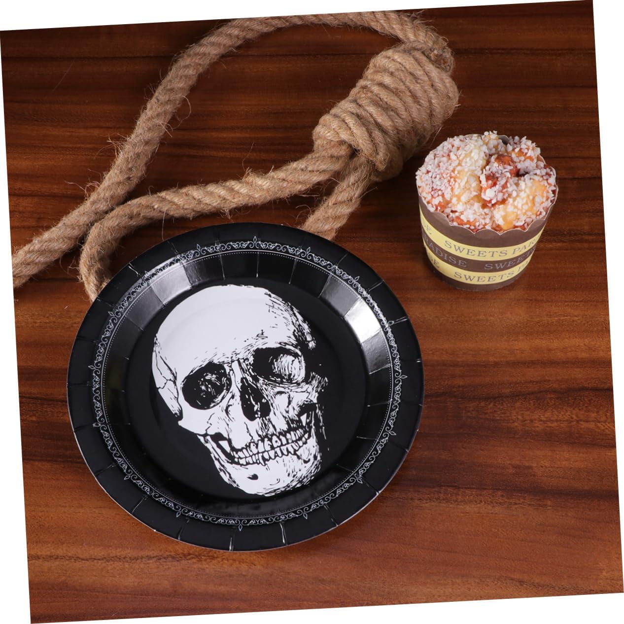 jojofuny 30 platos decorativos para servir alimentos, platos decorativos para cupcakes, platos de fiesta de Halloween, bandeja de aperitivos,
