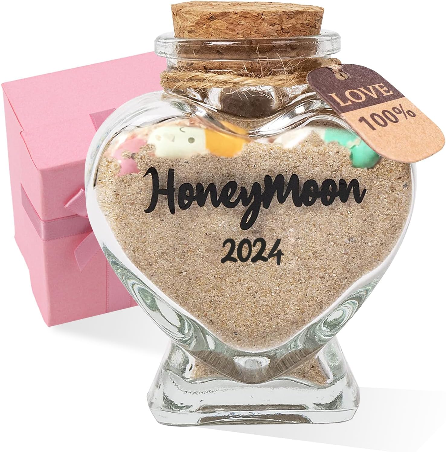 Tarro de arena para luna de miel 2024, esencial para luna de miel, regalo de despedida de soltera, regalo de boda para recién casados, regalos para