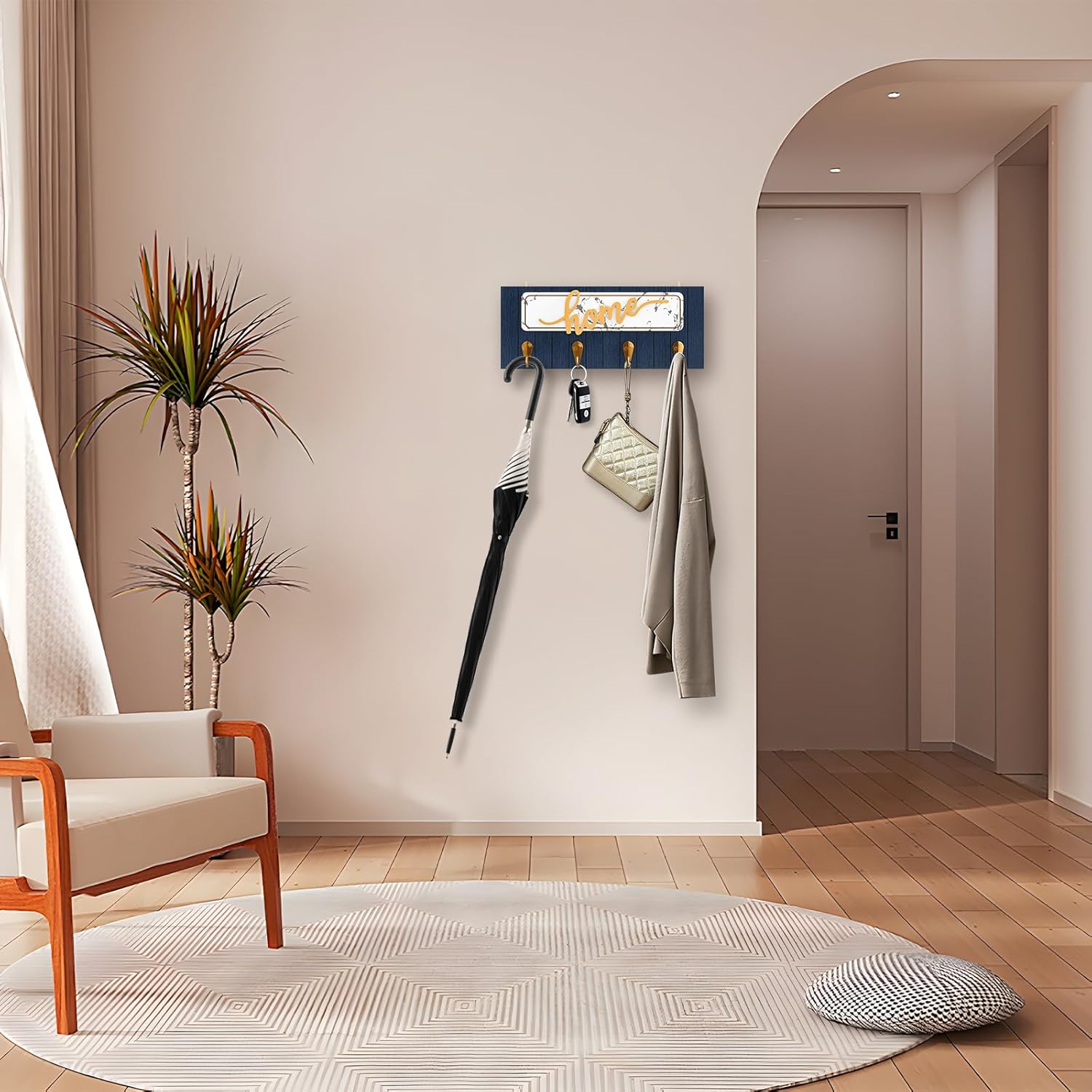 Soporte para llaves de pared, ganchos decorativos para llaves, sin clavos, autoadhesivo, para entrada, pasillo, cocina, dormitorio, decoración del