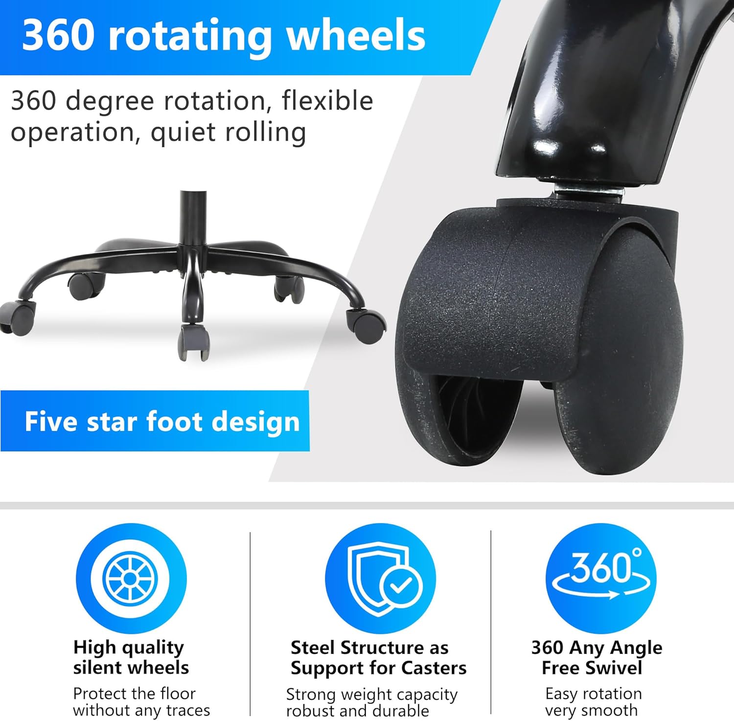PayLessHere Silla de oficina para videojuegos, soporte ergonómico ajustable de piel sintética, silla de masaje lumbar para carreras, reposacabezas y