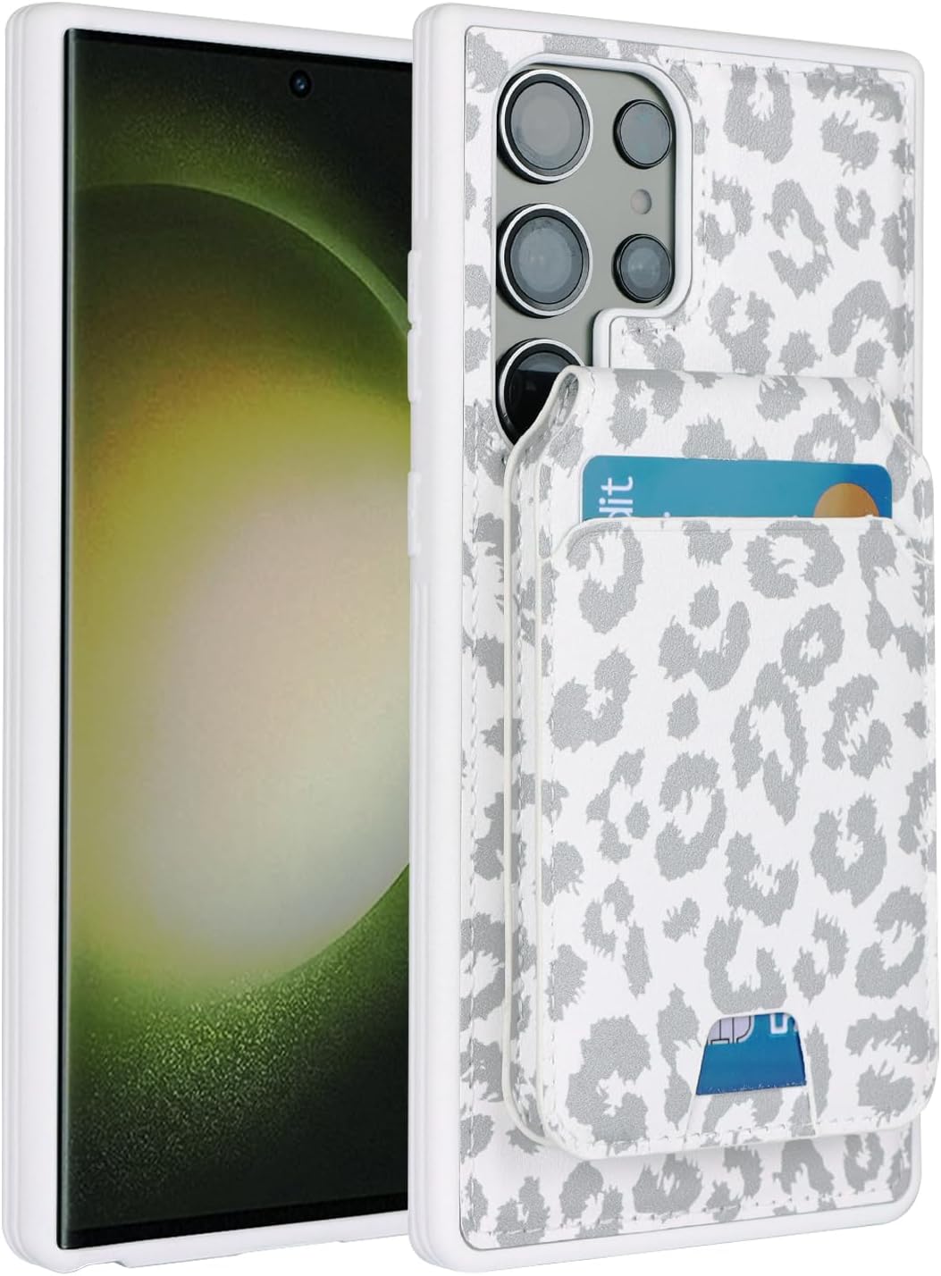 Funda Samsung Galaxy S23 Ultra con tarjetero de crédito, caja fuerte para Galaxy S23 Ultra, funda de cuero para mujer, compatible con mag Safe