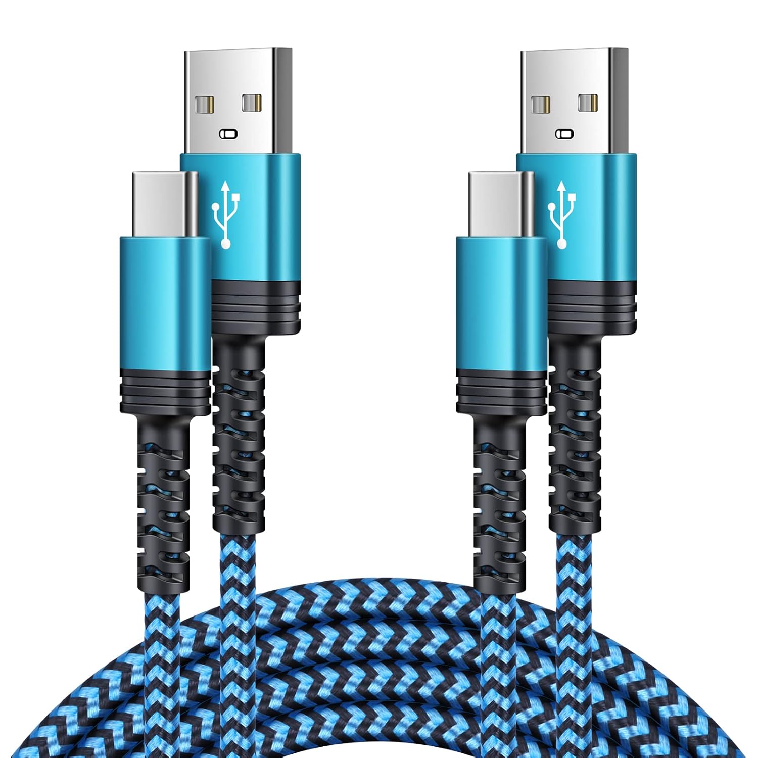 Cable USB C de carga rápida, paquete de 2 cables tipo C de 3 pies, cable trenzado de teléfono Android para Samsung Galaxy A15 5G A16 A56 A35 A32 A12