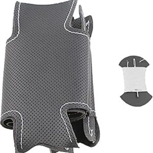 Cubierta de cuero negro del volante del coche para Nissan March Sunny Versa 2013 cubierta del volante del coche cosido a mano Cubierta de cuero negro del volante del coche para Nissan March Sunny Versa 2013 cubierta del volante del coche cosido a mano