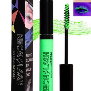 Máscara de pestañas de color con brillo UV, volumen y longitud, 1 máscara verde impermeable para pestañas, máscara de secado rápido sin Máscara de pestañas de color con brillo UV, volumen y longitud, 1 máscara verde impermeable para pestañas, máscara de secado rápido sin
