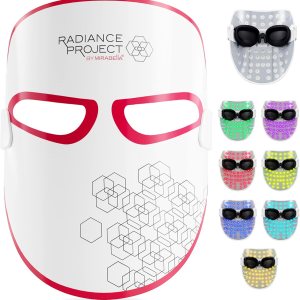 Mirabella Máscara de terapia de luz LED de 7 colores, máscara facial LED con luz infrarroja cercana, máscara ligera e inalámbrica recargable para el Mirabella Máscara de terapia de luz LED de 7 colores, máscara facial LED con luz infrarroja cercana, máscara ligera e inalámbrica recargable para el