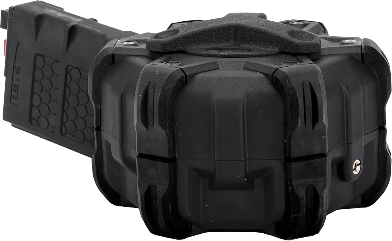 Evike Airsoft AW – Tambor personalizado Airsoft Mag para pistolas y rifles de aire comprimido de gas (modelo WE Open Cycling M4  Negro)