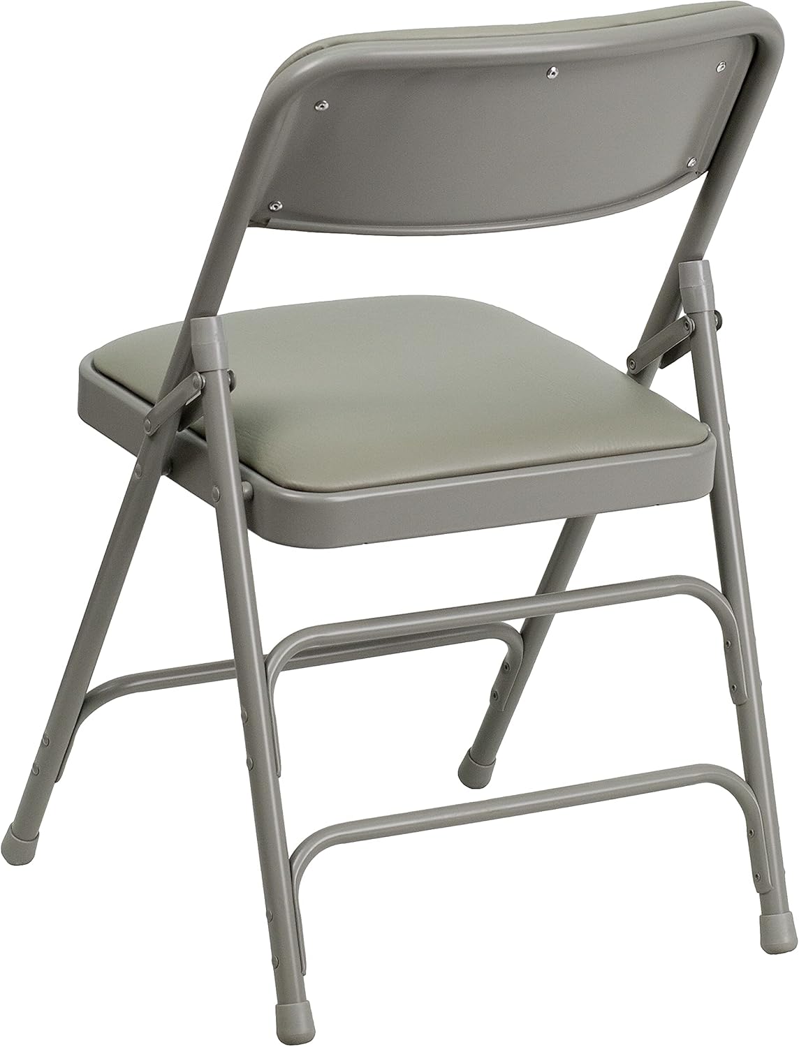Flash Furniture HERCULES Series – Silla plegable de metal de vinilo gris curvada con triple soporte y doble bisagra, 2 unidades