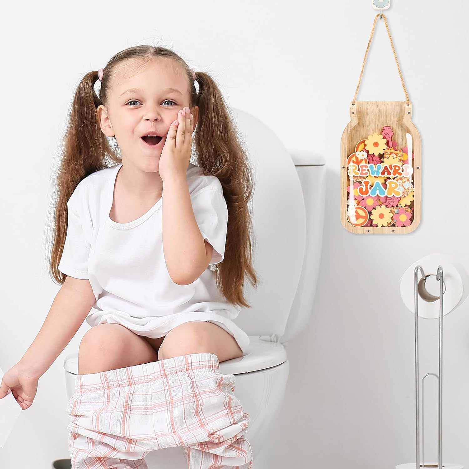 Groovy – Tarro de recompensa para niños, entrenamiento para ir al baño, tabla de recompensas de entrenamiento de comportamiento y tabla de tareas,