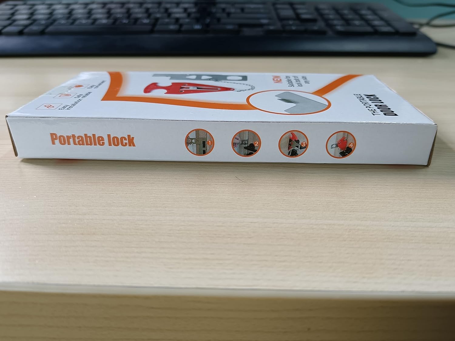 Cerradura de puerta portátil Cerradura de viaje con bolsa de almacenamiento evita el acceso no autorizado Seguridad antirrobo y privacidad Air BNB