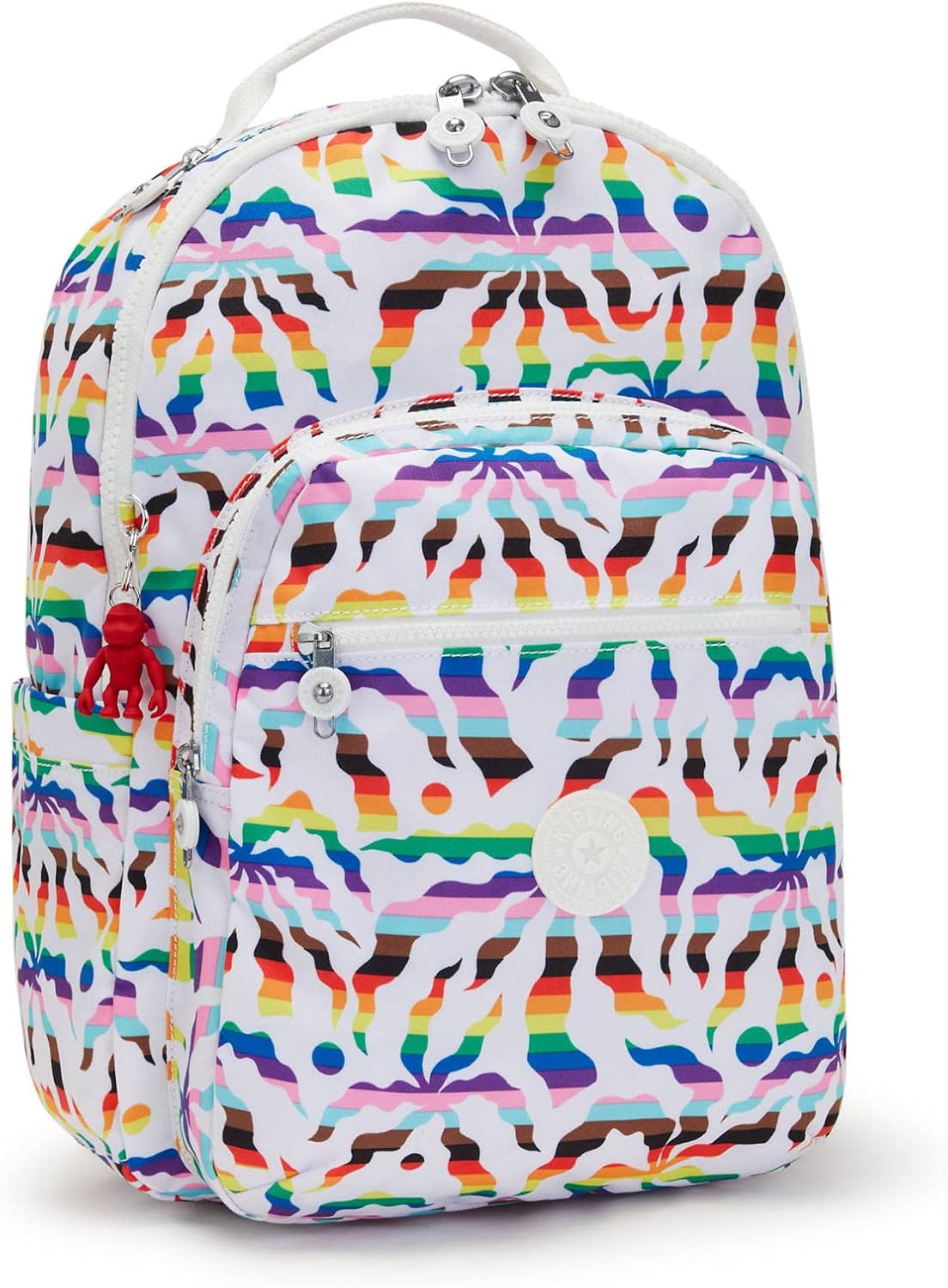 Kipling Mochila Seoul, Palma de arco iris., Seoul – Mochila para laptop de 15 pulgadas, duradera, espaciosa con correas acolchadas para el hombro,